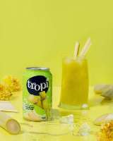 Boisson Tropi Juice 330ml en canette en aluminium 100% purée faible en gras saveur pastèque et fruits multiples jus frais pressé