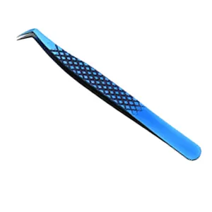 Pinces à cils professionnelles avec logo personnalisé, applicateur de cils en plastique rose, pinces à pointe en fibre pour extensions de cils - Product Image 2