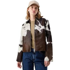 แจ็คเก็ตหนังวัวแท้สำหรับผู้หญิง ดีไซน์แบบนักขี่มอเตอร์ไซค์ สไตล์วาร์ซิตี้  สามารถปรับแต่งได้ พร้อมดีไซน์ระบายอากาศ - Product Image 2