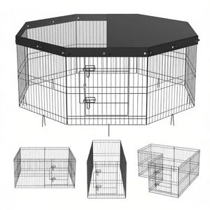 Recinto per animali domestici in acciaio impermeabile per esterni con chiusura a pulsante, box per animali domestici da interno e cancello solido per animali con motivo a maiale - Product Image 3