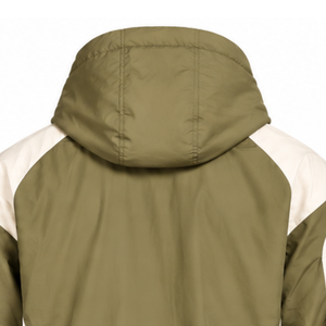 <b>Mens</b> Olive Green Contrast Color Windbreaker <b>Hoodie</b> Quarter Zip Lightweight Pullover Outdoor Athletic <b>Running</b> Jacket - Product Image 4