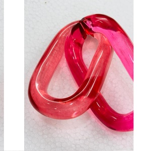 Round Acrylic Resin Link Chain Modern <b>Wall</b> Decal Pink Amber Color Mix Chunky Decorative Links for Home Office - Product Image 2