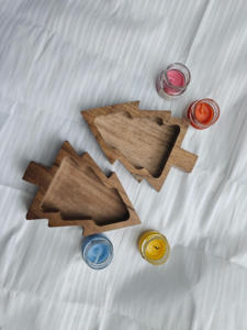 Cuenco de madera artesanal Curio Craft para árbol de Navidad y recipiente rústico para velas de cera de soja |   Decoración del Hogar - Product Image 1