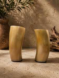Verre à boire classique en corne de buffle sculpté à la main motif loup, verres décoratifs vintage, verres à shot Viking polis, écologique - Product Image 6