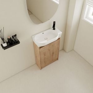 Mobile bagno freestanding da 23 pollici con ante soft-close e lavabo - Vanità da bagno premium - Product Image 3
