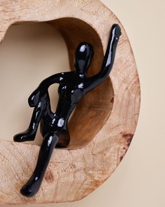 Minimalist Modern Aluminium Tabletop Sculpture Black <b>Figurative</b> Art Design Circular Handmade Eco-Friendly Durable Decor for - Product Image 4
