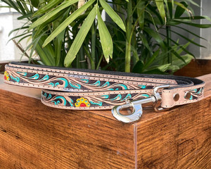 Accessoires personnalisés pour animaux de compagnie Laisse en cuir pour chien usiné à la main avec poignée rembourrée confortable Laisse personnalisable en cuir véritable pour animaux de compagnie - Product Image 2