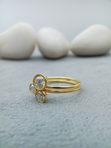 Anillo de Compromiso y Boda D'VINS JEWELS, Diseño Redondo Moderno, Corte Brillante, Color D, Blanco, Plateado, Dorado, Certificado - Product Image 3
