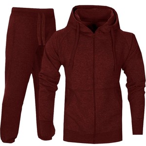 Men's Navy Blue Hooded Tracksuit Set Full <b>Zip</b> Sweatshirt and Jogger Pants Solid Color Casual Autumn Wear - Product Image 3