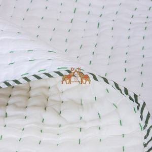Dernière couverture pour bébé Kantha coton plam tree main bloc impression personnalisée couette bébé fait main doux léger - Product Image 2