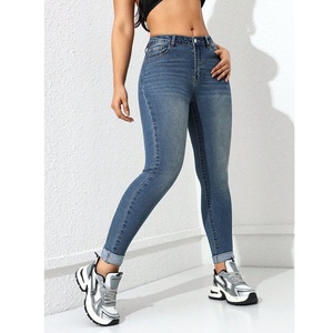 Pantalones vaqueros de mezclilla de cintura alta transpirables y rectos para mujer, talla grande, estilo casual, para primavera, proveedor BD - Product Image 2