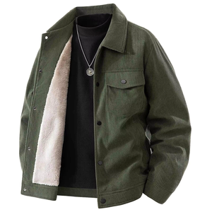 Eco-Friendly Vintage Cotton <b>Canvas</b> Streetwear Winter <b>Jacket</b> Outdoor Utility Mandarin Collar Cotton <b>Canvas</b> <b>Jacket</b> - Product Image 2