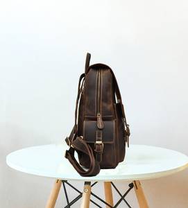 Elegant Vintage Leather <b>Backpack</b> Waterproof Anti-Theft Laptop Rucksack Genuine Leather Daypack LBP-0322 - Product Image 5