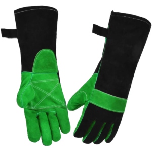 Gants de soudage industriels robustes en cuir de vachette renforcé, résistants à l'usure, à la chaleur et aux étincelles - Product Image 2