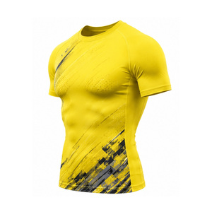เสื้อยืดคอมเพรสชั่นผู้ชาย OEM แห้งเร็ว ยืดหยุ่น เหมาะสำหรับออกกำลังกาย ฟิตเนส กีฬา ฝึกซ้อม เสื้อเบสเลเยอร์ รับผลิตตามสั่ง ขายส่ง - Product Image 6