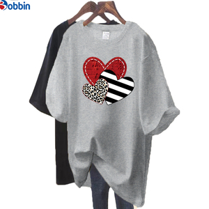 T-shirt femme à prix abordable avec logo personnalisé en gros, t-shirts oversize pour femme, imprimé 'Summer Love', col rond ample, haut pour femme - Product Image 3