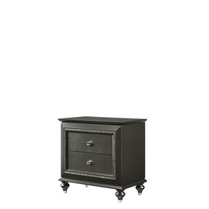 Comodino Kaitlyn con finitura grigio metallizzato eleganti ed eleganti mobili camera da letto - Product Image 6