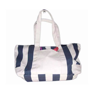 Bolsa de Mano Reutilizable para Mujer, de Lona de Poliéster, con Asas de Cuero, Diseño Bordado e Impreso, Cierre de Cremallera, Múltiples Bolsillos - Product Image 1