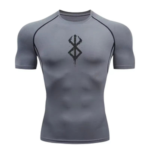 <b>Men</b> Print <b>Compression</b> <b>Shirts</b> Summer Short Sleeve Rash Guard Gym Workout T <b>shirt</b> Athletic Quick Dry Swim Jacket Sun Protection - Product Image 5