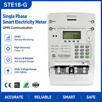 Meter Energi Cerdas Satu Fasa Kelas 1.0 Layar LCD 100A 230V 5A 0-999.9 kWh Keamanan Tenaga Listrik Industri