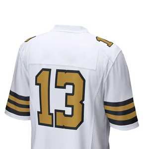 Camiseta Blanca de Fútbol Americano Número 13 con Cuello en V y Manga Corta para Hombre, Ropa Deportiva Transpirable de Poliéster, Directo de Fábrica en Pakistán - Product Image 4