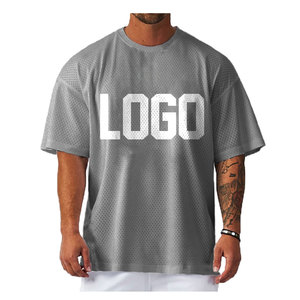 Camiseta de malla transpirable de poliéster de manga corta para hombre, talla grande, informal, con logotipo en relieve y estampado de personajes - Product Image 3