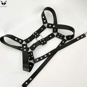 Wholesale Rate Men Black Studded <b>Leather</b> Chest <b>Harness</b> Adjustable Body Strap Belt Punk Rock Gothic Fashion Statement Piece - Product Image 2