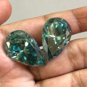 Moissanita suelta de 27 quilates (1 pieza) en forma de pera, diamante de moissanita verde, anillo de compromiso hecho a mano, colgante - Product Image 5