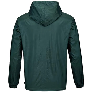 OEM Wholesale Men's Casual Lightweight Windbreaker <b>Jacket</b> Autumn <b>Packable</b> Standard Canvas Stand Collar Front Plain Dyed - Product Image 6