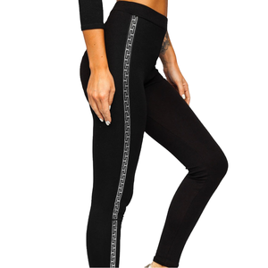 Pantalones de Yoga a Rayas Negras de Cintura Alta para Mujer, con Efecto Levanta Glúteos, Leggings Transpirables de Secado Rápido de Alta Calidad en Spandex/Nylon - Product Image 4