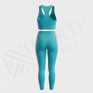 Ensemble de yoga pour femmes, style mode, vêtements de sport, vente en gros, haute qualité, tenue de fitness, équipement d'entraînement, vêtements de sport, haut - Product Image 2