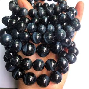 ลูกปัดพลอยตาเสือสีน้ำเงินธรรมชาติ เกรด 5A รูปทรงกลม ครึ่งเส้น สำหรับทำเครื่องประดับ DIY - Product Image 4