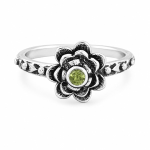 Handmade Natural Peridot Bohemia Christian Style 925 Sterling <b>Silver</b> GIA Certified Bezel <b>Set</b> Gemstone <b>Ring</b> August Birthstone - Product Image 1