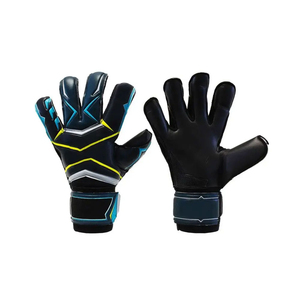 Nouveaux gants de gardien de but de football, à doigts entiers, antidérapants, respirants, en PU, unisexes, fermeture à scratch, noir, bleu, jaune - Product Image 1