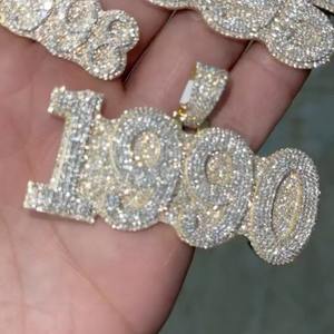 Colgante con nombre de diseño estilo bebé de los 90 personalizable, plata de ley 925, collar de regalo para hombre, chapado en oro amarillo de 14 quilates - Product Image 6