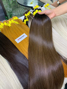 Extensiones de cabello humano crudo vietnamita de Color marrón a granel de 20 pulgadas de alta calidad, doble ahogado, sin enredos, cutículas alineadas, Color - Product Image 5