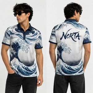 Camisetas Polo Deportivas Sublimadas para Equipos Deportivos, con Franjas Deportivas Rojas, Negras y Blancas, Tejido de Poliéster y Elastano de 220 GSM - Product Image 3