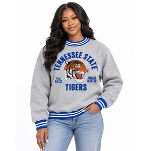 Sudadera universitaria de cuello redondo personalizada al por mayor, de tejido grueso, bordada, de forro polar, estilo universitario, fabricante OEM de ropa urbana - Product Image 3