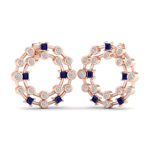 REYES Elegant 925 Sterling Silver GRA Certified Moissanite Screw <b>Back</b> Stud <b>Earrings</b> Wholesale Blue Sapphire Gemstone Jewelry - Product Image 6