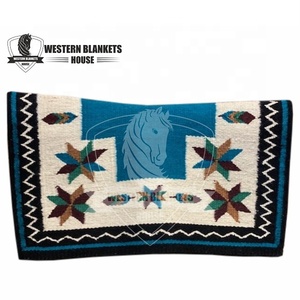 Almohadilla de sillín de equitación de Rancho personalizada profesional elegante carcasa de cuero de polialgodón occidental con relleno de fieltro de neopreno y lana - Product Image 4