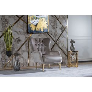 Sillón de Salón Color Taupe de Estilo Moderno - Product Image 2