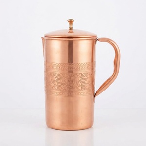 Wholesale Copper <b>Jug</b> Handcrafted Hammered Copper Pitcher Premium Restaurant Hotel Drinkware Metal Water Carafe with Custom Logo - Product Image 4