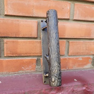 Manija de hierro forjado para puerta, fácil de instalar, textura grabada de corteza de árbol, estilo tradicional, accesorio para puerta/portón. - Product Image 2