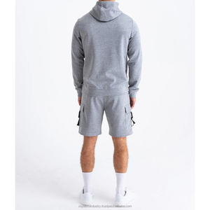 Conjunto corto de dos piezas con capucha de algodón 100% para hombre, chándales para correr con logotipo personalizado de la mejor calidad para deportes de verano - Product Image 4