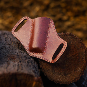 Handmade Horizontal Leather <b>Drop</b> Point Camping Knife Sheath for Fixed EDC Customizable Belt Sheath Industrial Grade Wholesale - Product Image 1