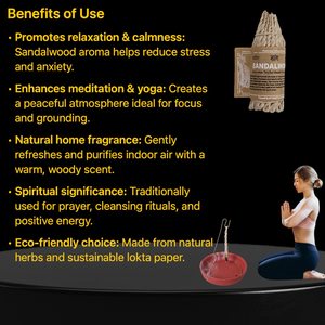 Juego de incienso de cuerda de sándalo Shanti natural hecho a mano en Nepal de 3 excelente fragancia para el hogar Yoga meditación relajación compañero - Product Image 6