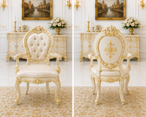 Palace Inspired Prominent Carved <b>Dining</b> <b>Room</b> Furniture Buy Modern <b>White</b> Gold <b>Dining</b> <b>Room</b> Cabinet Premium <b>Dining</b> <b>Table</b> Chair Set - Product Image 2