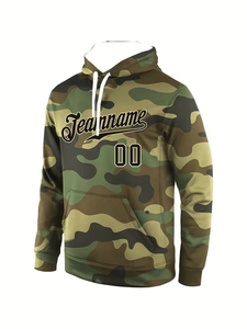 Men's Custom Camouflage Hoodie Personalized Text & Logo Full Zip Outdoor Sweatshirt Made Durable All-Over Print Fabric Suitable - Product Image 2