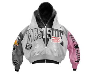 Brand Apparel Unisex Tracksuit Full <b>Zip</b> <b>Hooded</b> Sweatshirt & Pants Set Color Blocking Streetwear Autumn Wear Custom Apparel - Product Image 6
