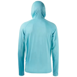 Custom UPF 50 Long Sleeve Hooded Fishing <b>Shirt</b> for Unisex UV Protection Quick Dry Breathable 100% Polyester fishing wear - Product Image 4